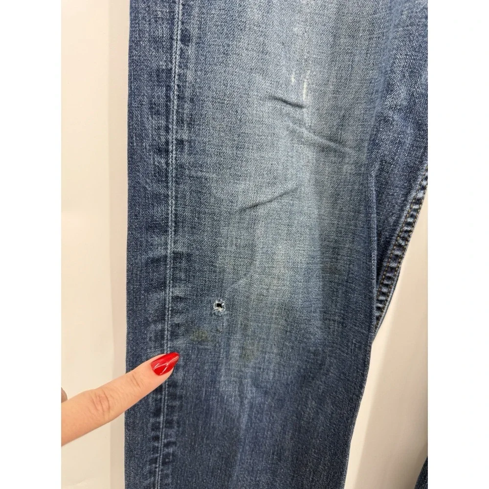 Levis 514 Jeans Men 32x34 Blue Straight Fit Distressing American Denim‎ Pants